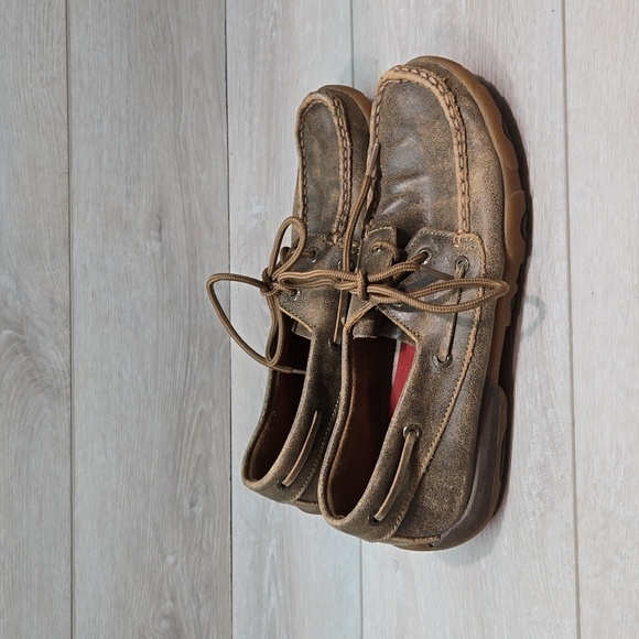 Twisted X Womens WDM0003 Driving Leather moc shoes sz 7.5M - Picture 2 of 12